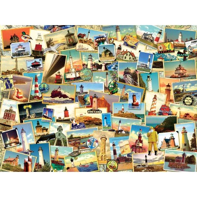 Puzzle  Sunsout-70064 Kate Ward Thacker - Northern Lighthouses