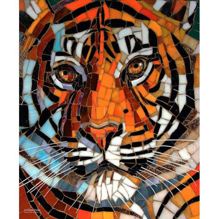 Puzzle Sunsout-70707 Stained Glass Tiger