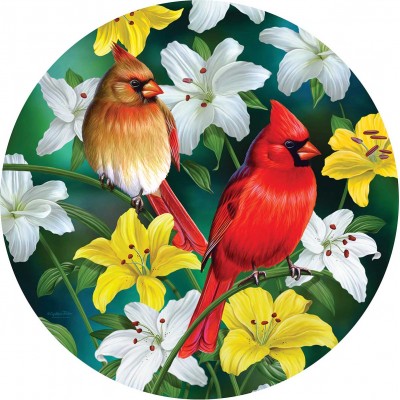 Puzzle  Sunsout-70965 XXL Pieces - Cardinals in the Round