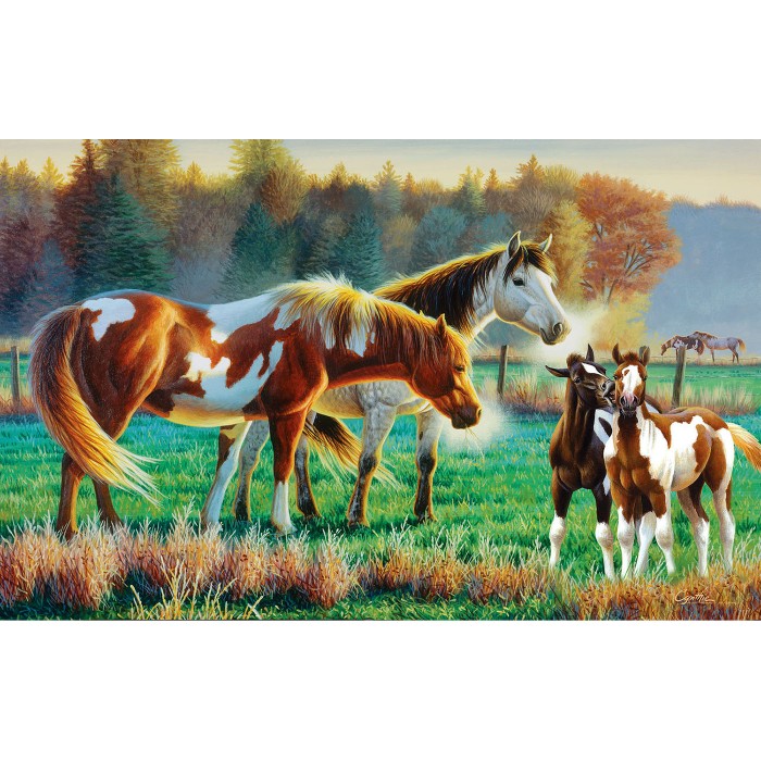 Puzzle Sunsout-70979 Pâturage en Famille