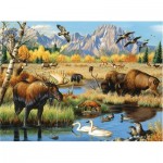 Puzzle  Sunsout-70991 XXL Teile - Wildlife Gathering