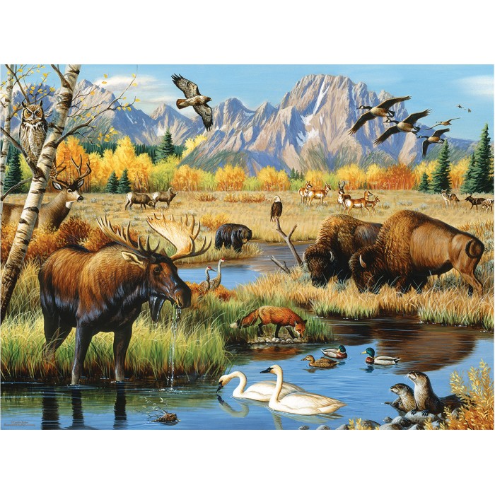 Puzzle Sunsout-70991 XXL Teile - Wildlife Gathering