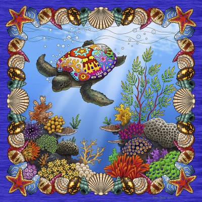 Puzzle  Sunsout-77010 Psychedelic Turtle