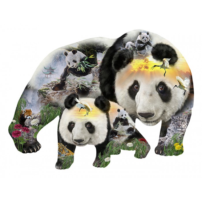 Puzzle Sunsout-96043 Pièces XXL - J.M.M. & Jurek Zamoyski - Panda-Monuim