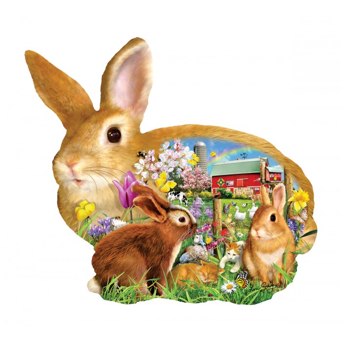 Puzzle Sunsout-97038 Lori Schory - Springtime Bunnies