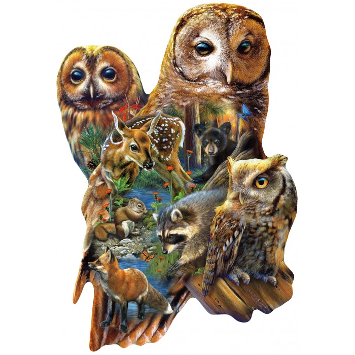 Puzzle Sunsout-97055 XXL Pieces - Forest Owls