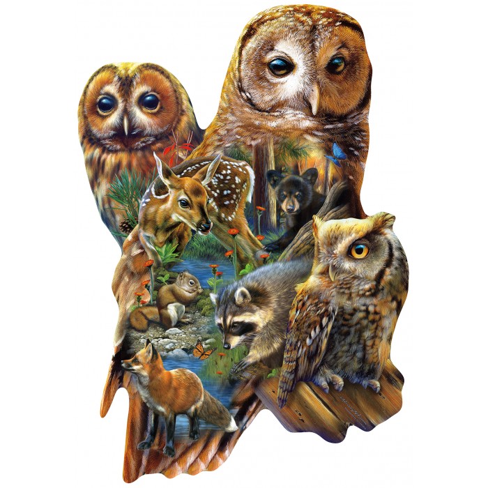 Puzzle Sunsout-97055 XXL Teile - Forest Owls