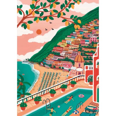 Puzzle  Trefl-10895 Die Kunst Der Farbe: Positano, Italien